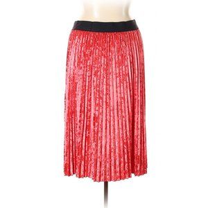 Coral velvet a-line skirt